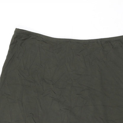 Per Una Womens Green Viscose Swing Skirt Size 14