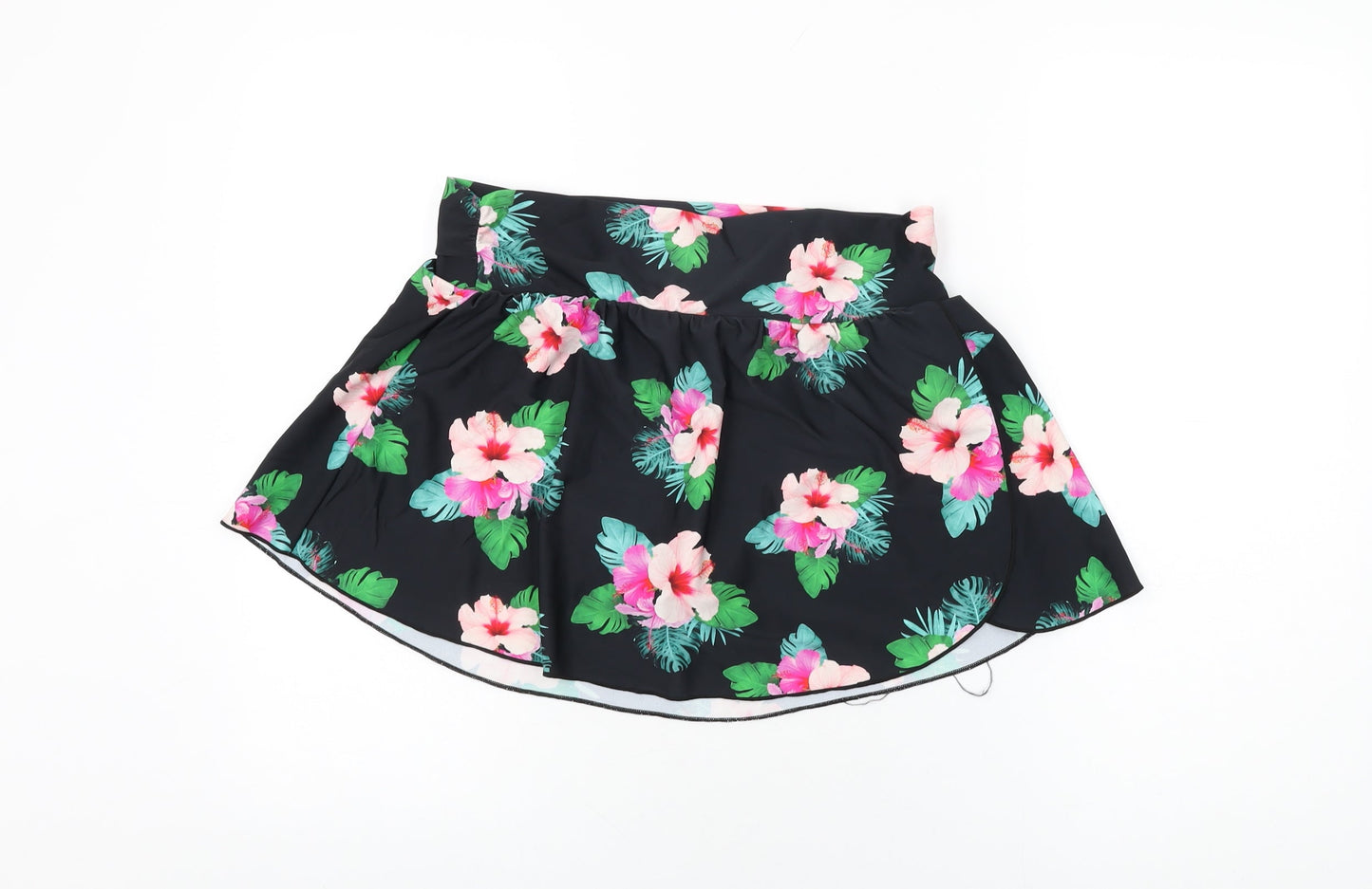Full Circle Womens Black Floral Nylon Swim Bottom Size 12