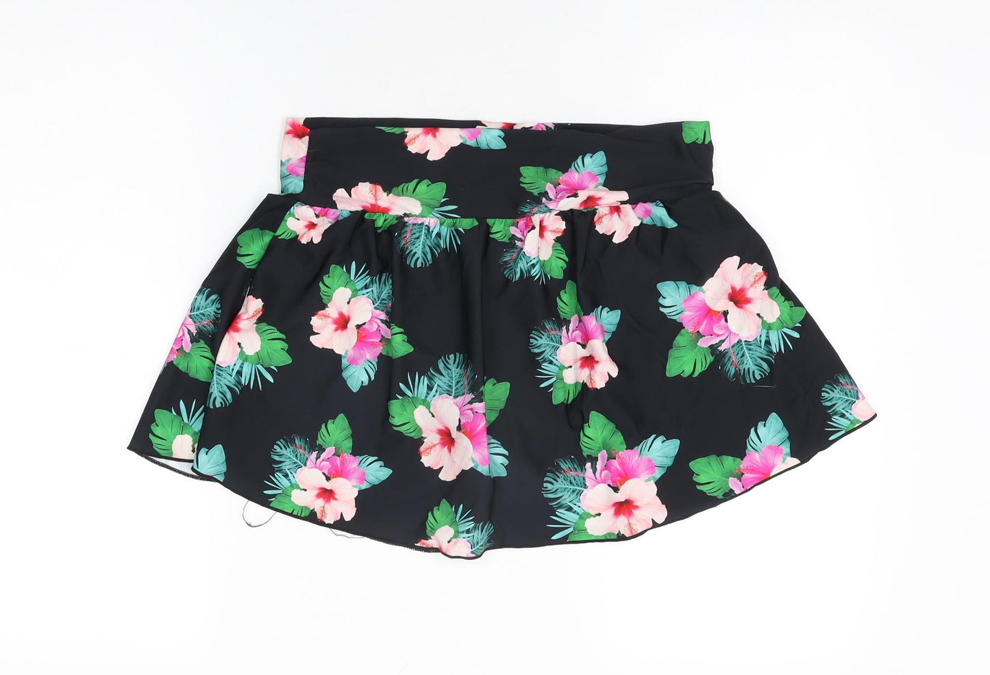 Full Circle Womens Black Floral Nylon Swim Bottom Size 12