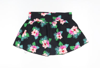 Full Circle Womens Black Floral Nylon Swim Bottom Size 12