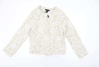 Tahari Womens Beige Floral Jacket Size XL