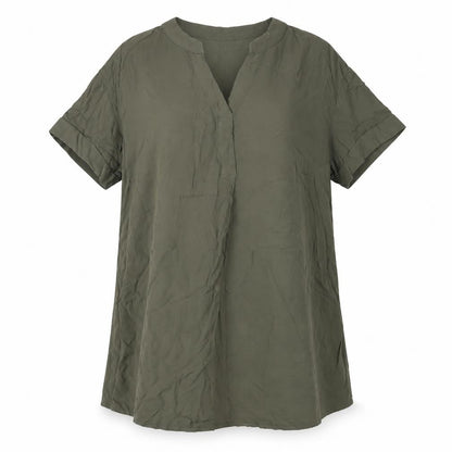 H&M Womens Green Viscose A-Line Size M V-Neck Pullover