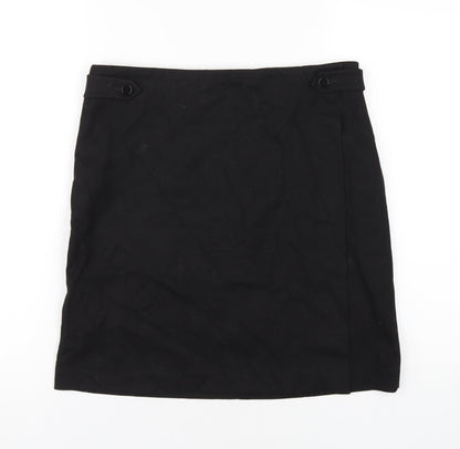 NEXT Womens Black Viscose A-Line Skirt Size 10 Zip