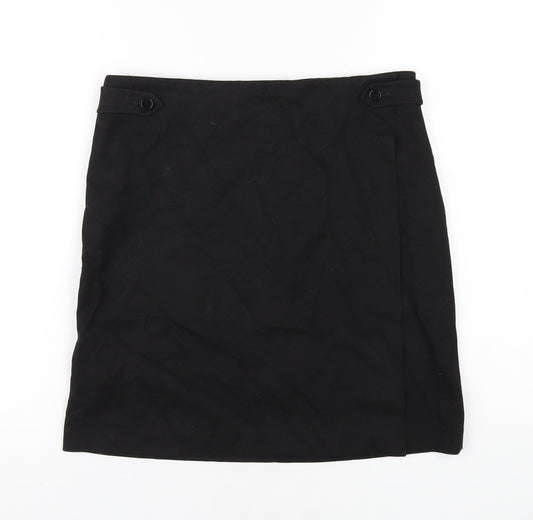 NEXT Womens Black Viscose A-Line Skirt Size 10 Zip