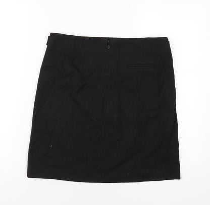 NEXT Womens Black Viscose A-Line Skirt Size 10 Zip