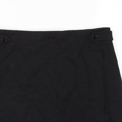 NEXT Womens Black Viscose A-Line Skirt Size 10 Zip