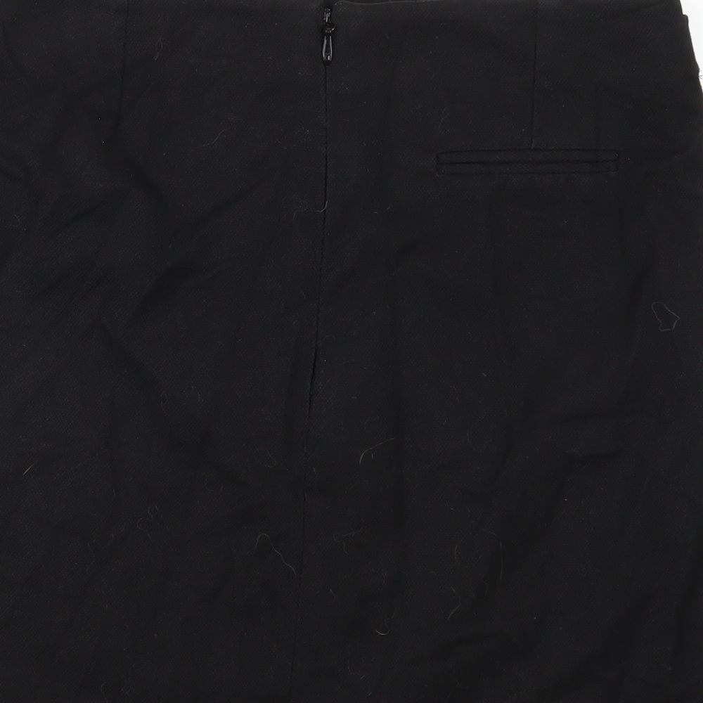 NEXT Womens Black Viscose A-Line Skirt Size 10 Zip