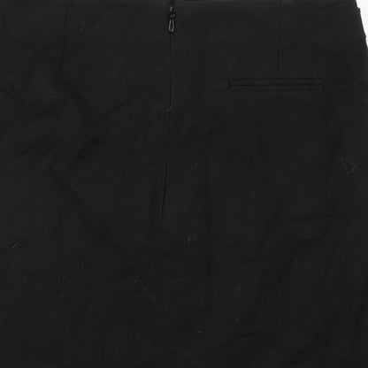 NEXT Womens Black Viscose A-Line Skirt Size 10 Zip