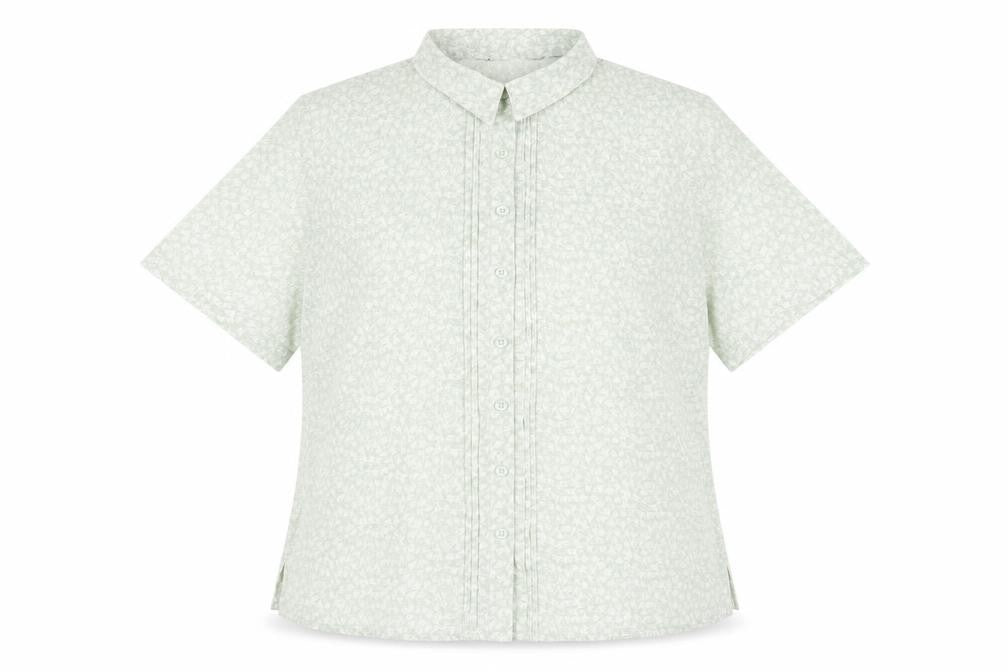 Womens UK Size 12 EWM Green Basic Button-Up