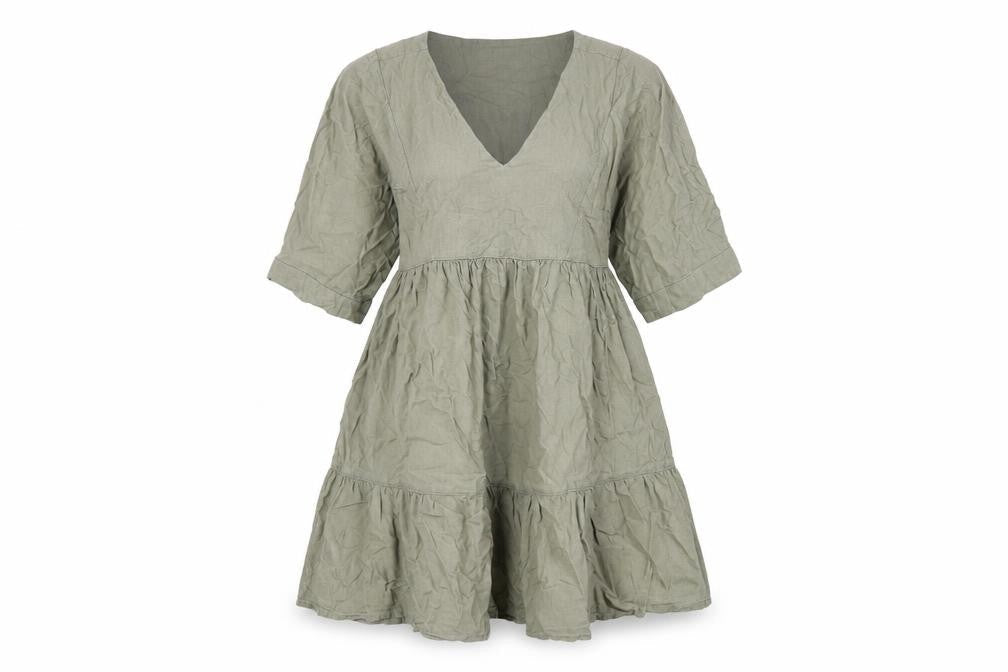 Next Womens Green Viscose A-Line Size 12 V-Neck Pullover