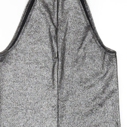 Motel Womens Silver Polyester Bodycon Size M Round Neck Zip