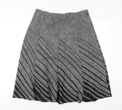 Marks and Spencer Womens Grey Polyester A-Line Skirt Size 14
