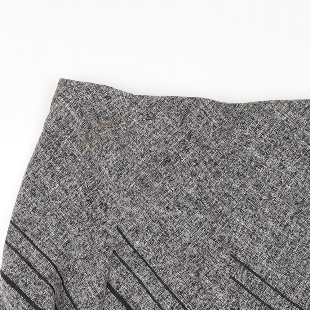 Marks and Spencer Womens Grey Polyester A-Line Skirt Size 14