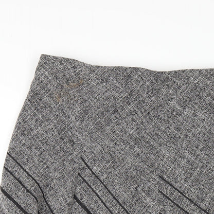 Marks and Spencer Womens Grey Polyester A-Line Skirt Size 14