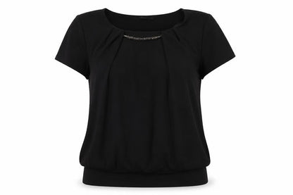 Womens UK Size 12 Bonmarché Black Basic T-Shirt