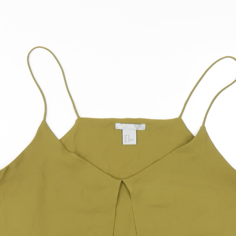 Womens UK Size 14 H&M Green Camisole T-Shirt