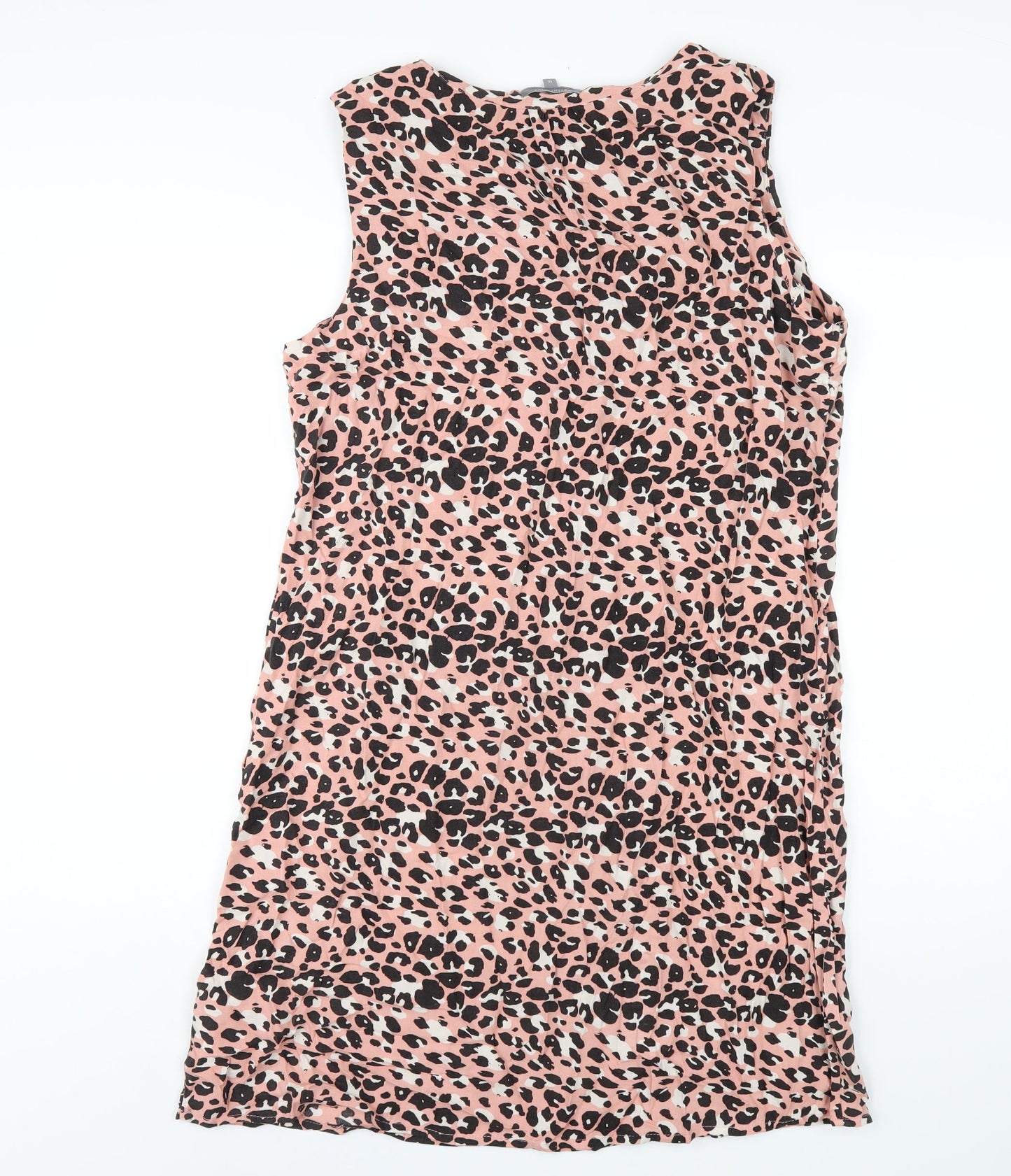 Principles Womens Pink Geometric Viscose Tank Dress Size 16 V-Neck Pullover