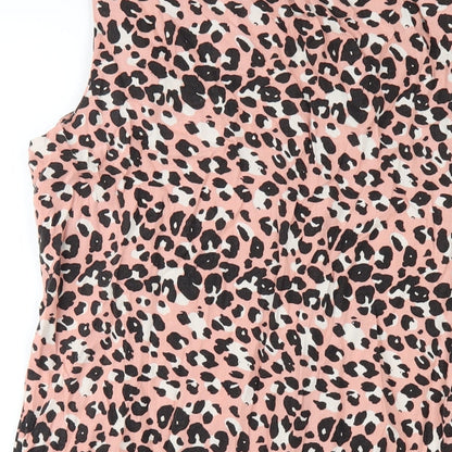 Principles Womens Pink Geometric Viscose Tank Dress Size 16 V-Neck Pullover
