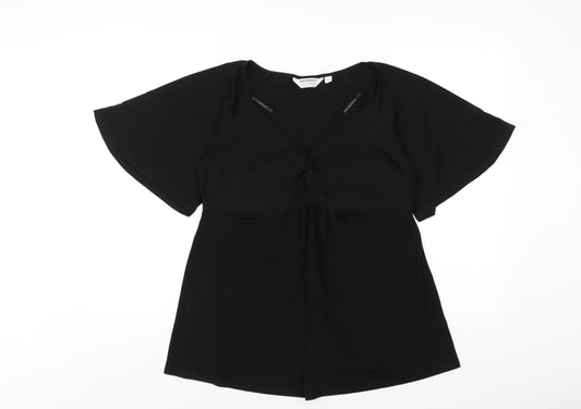 Womens UK Size 12 Dorothy Perkins Black Basic T-Shirt