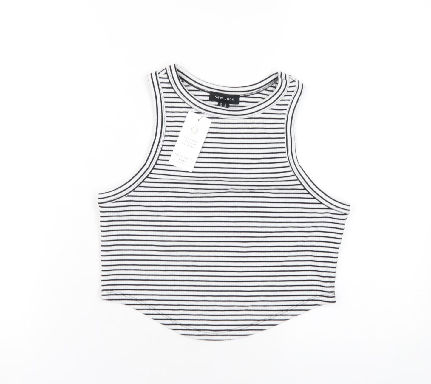 Womens UK Size 12 New Look White Cropped Tank