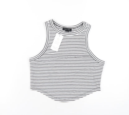 Womens UK Size 12 New Look White Cropped Tank
