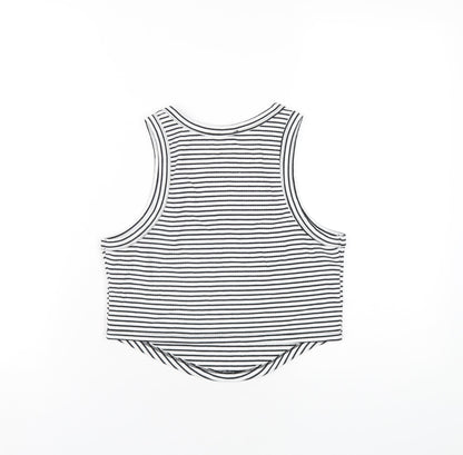 Womens UK Size 12 New Look White Cropped Tank