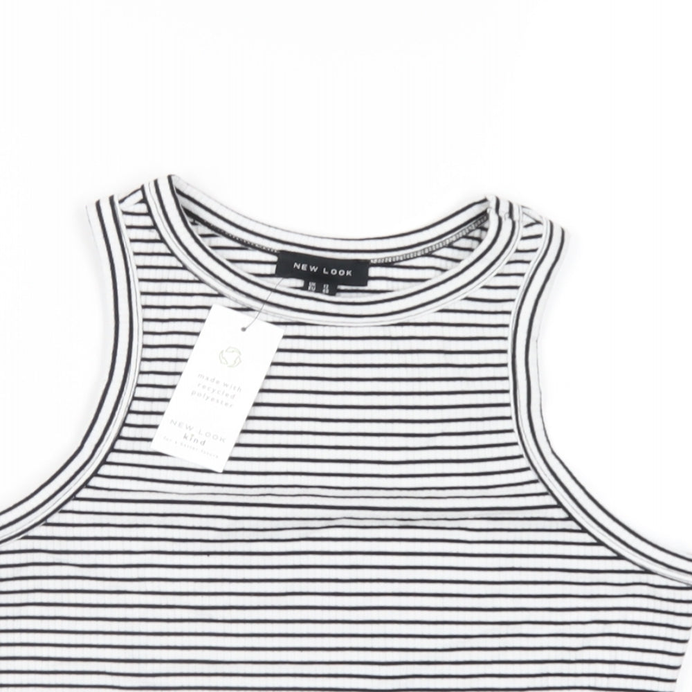 Womens UK Size 12 New Look White Cropped Tank