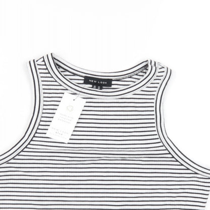 Womens UK Size 12 New Look White Cropped Tank