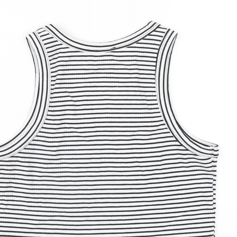 Womens UK Size 12 New Look White Cropped Tank