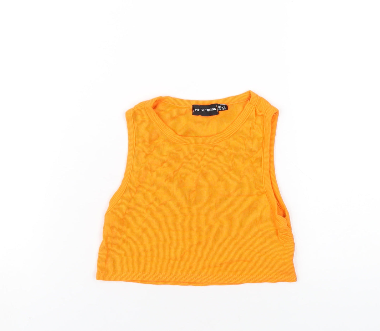 Womens UK Size 6 PRETTYLITTLETHING Orange Cropped Tank