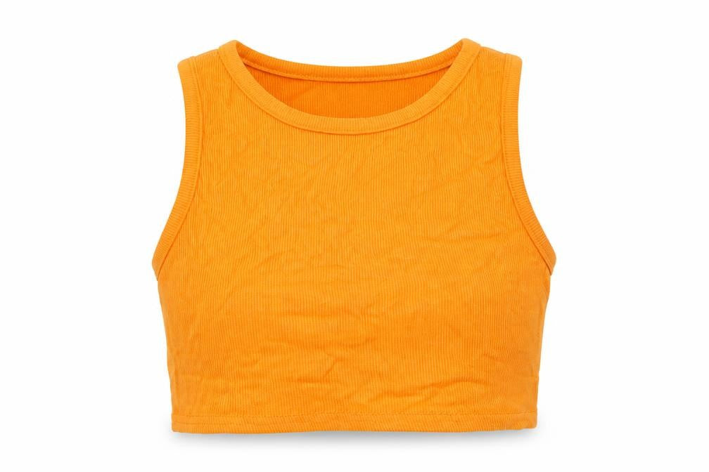 Womens UK Size 6 PRETTYLITTLETHING Orange Cropped Tank