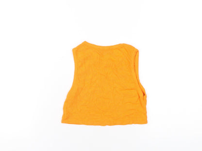 Womens UK Size 6 PRETTYLITTLETHING Orange Cropped Tank