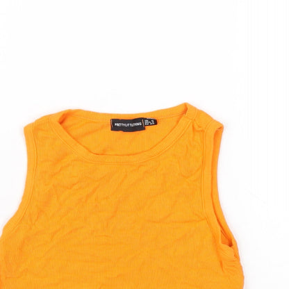 Womens UK Size 6 PRETTYLITTLETHING Orange Cropped Tank
