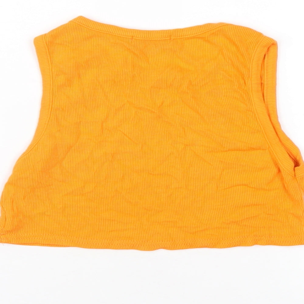 Womens UK Size 6 PRETTYLITTLETHING Orange Cropped Tank