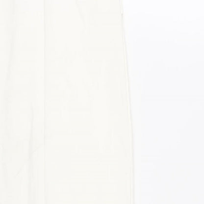 Zara Womens White Viscose Bodycon Size S Square Neck Pullover