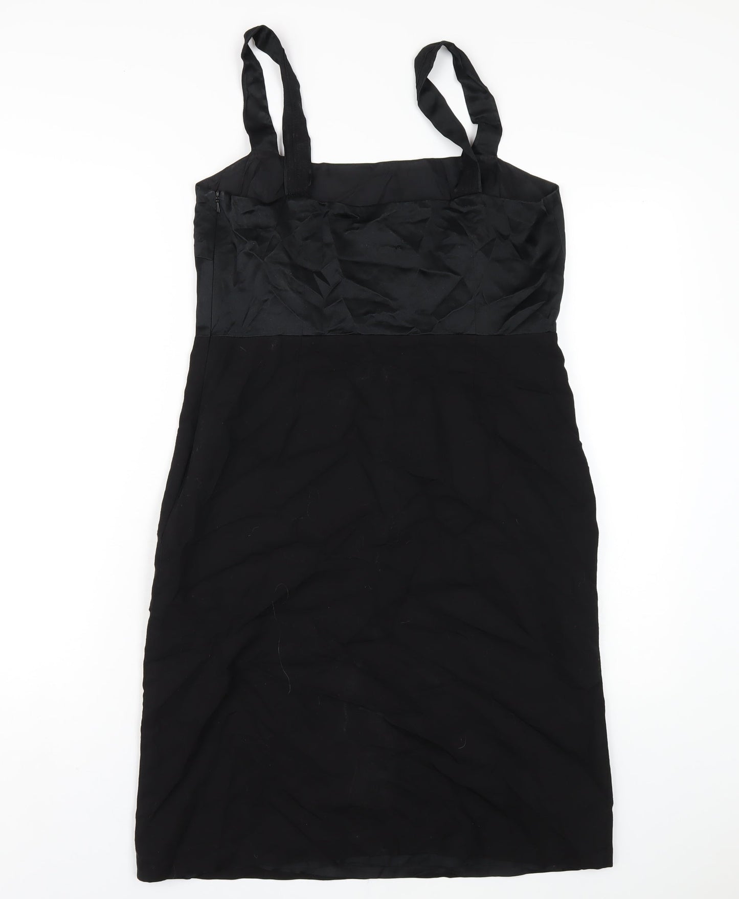 Fenn Wright Manson Womens Black Viscose A-Line Size 12 Square Neck Zip