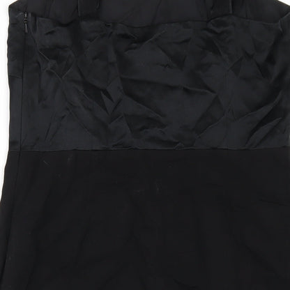 Fenn Wright Manson Womens Black Viscose A-Line Size 12 Square Neck Zip