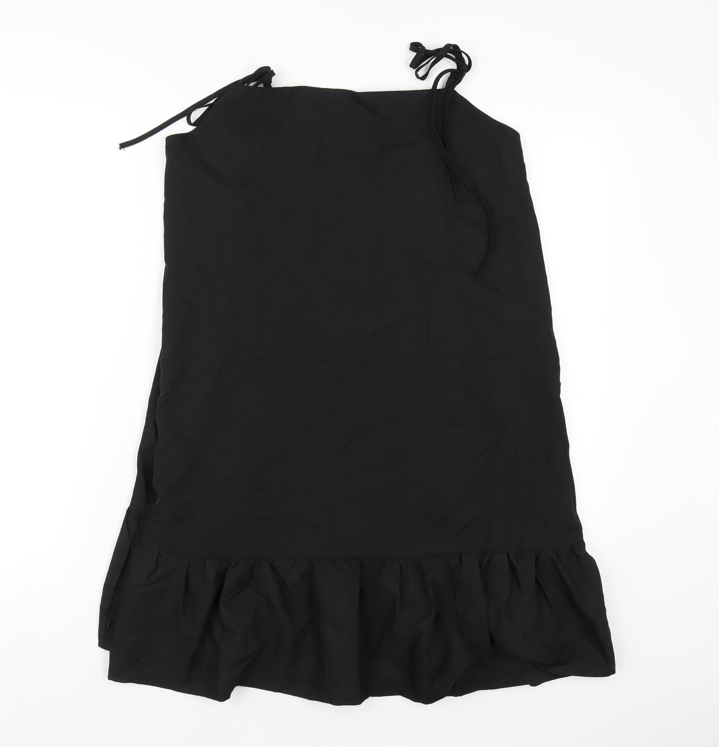 Boohoo Womens Black Polyester A-Line Size 14 Square Neck Pullover