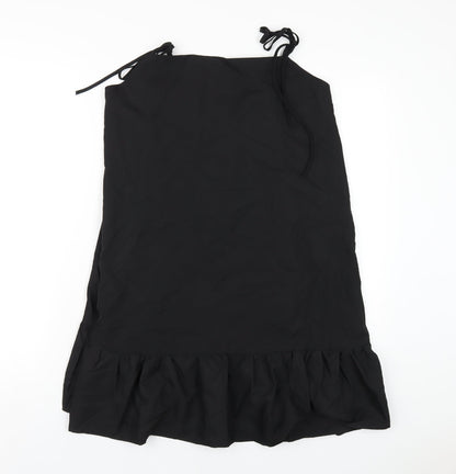 Boohoo Womens Black Polyester A-Line Size 14 Square Neck Pullover