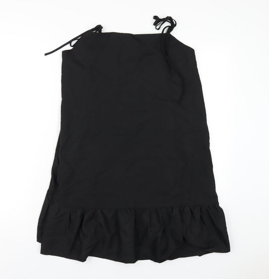 Boohoo Womens Black Polyester A-Line Size 14 Square Neck Pullover