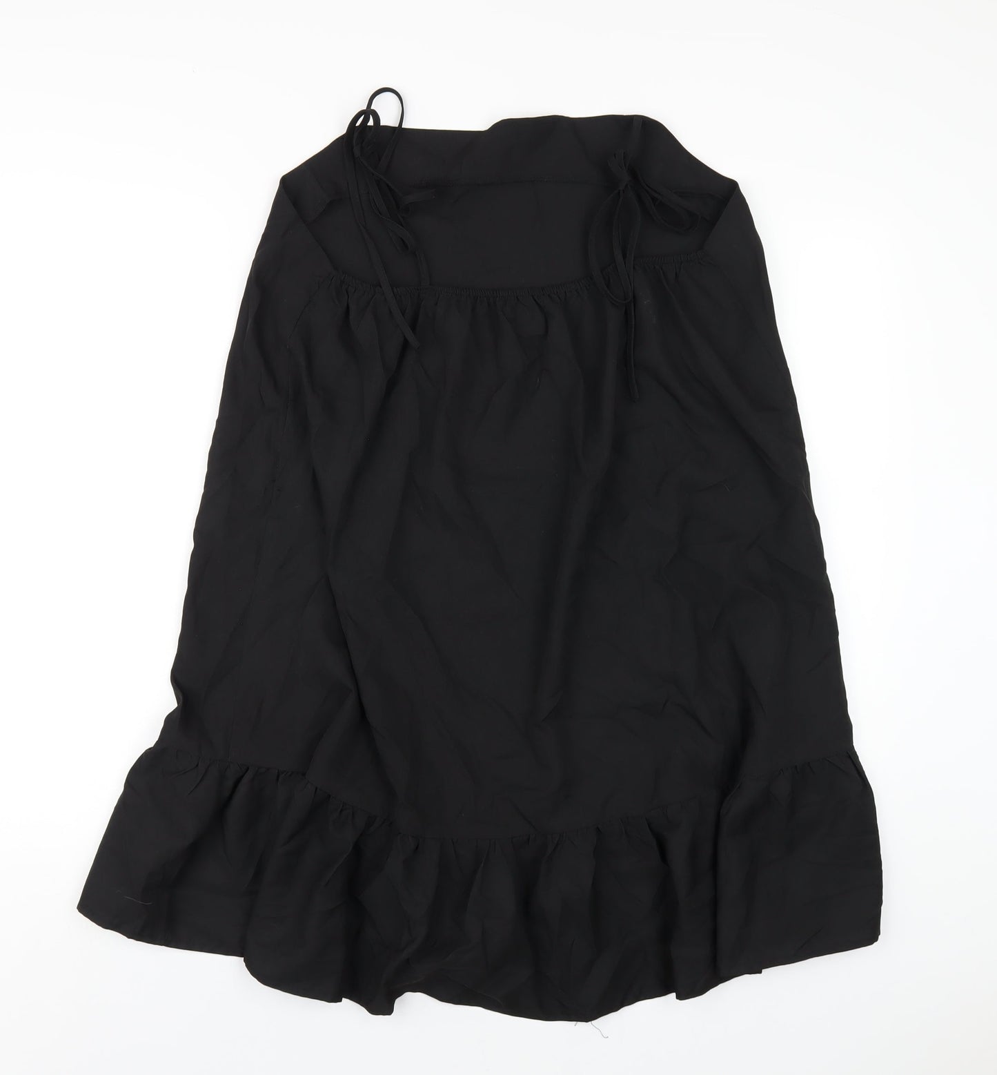 Boohoo Womens Black Polyester A-Line Size 14 Square Neck Pullover