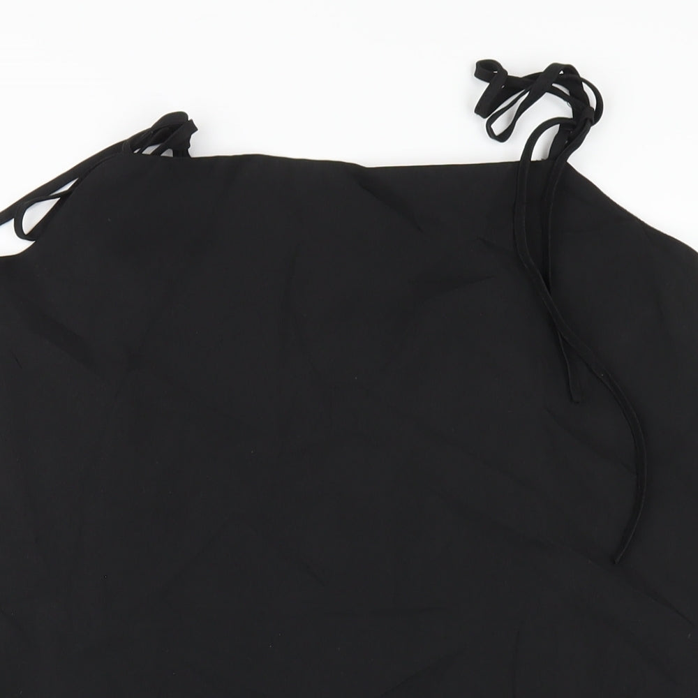 Boohoo Womens Black Polyester A-Line Size 14 Square Neck Pullover