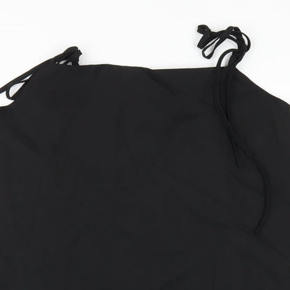 Boohoo Womens Black Polyester A-Line Size 14 Square Neck Pullover