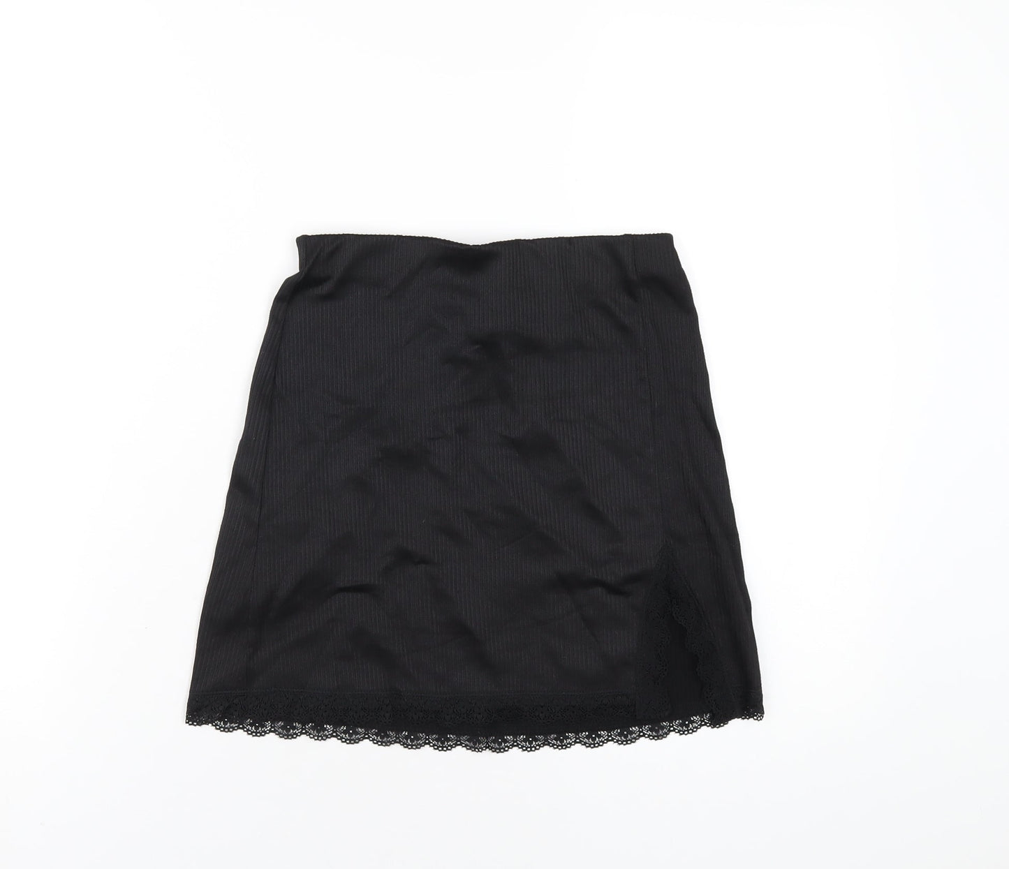 H&M Womens Black Polyester A-Line Skirt Size 2XS