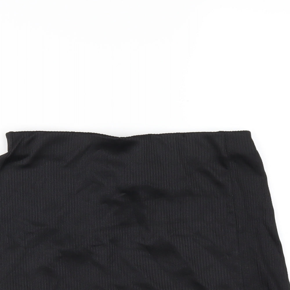 H&M Womens Black Polyester A-Line Skirt Size 2XS
