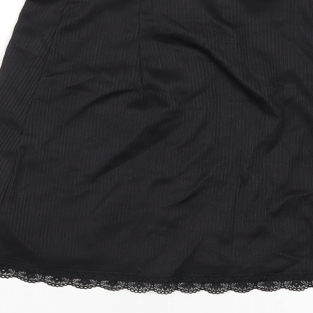 H&M Womens Black Polyester A-Line Skirt Size 2XS