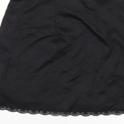 H&M Womens Black Polyester A-Line Skirt Size 2XS