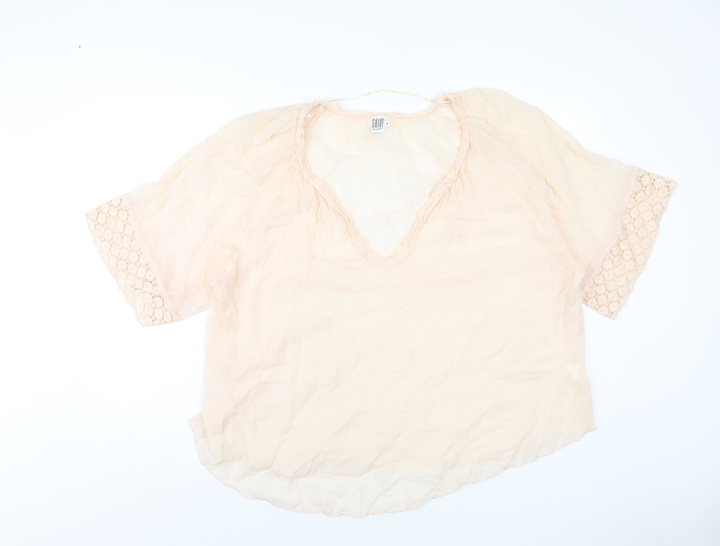 Womens UK Size M Saint Tropez Clothing Pink Basic T-Shirt