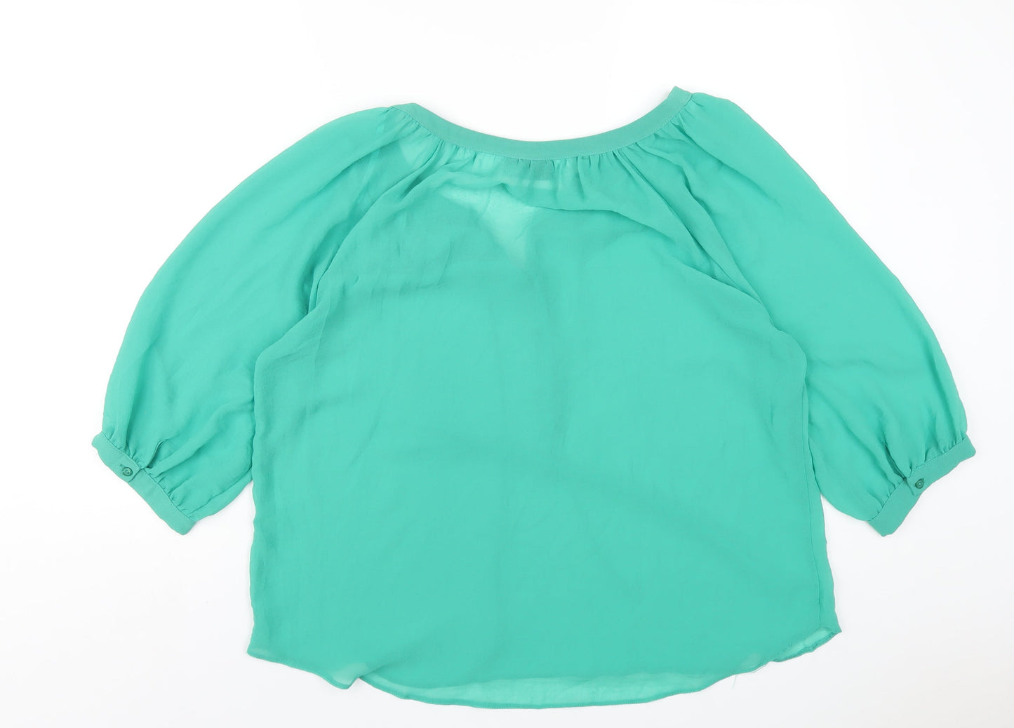 Womens UK Size L Wallis Green Basic Blouse