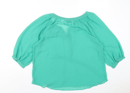 Womens UK Size L Wallis Green Basic Blouse